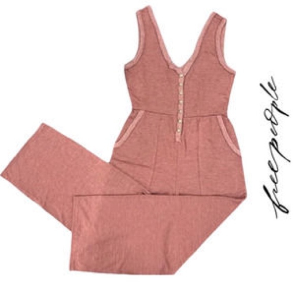 Free People Dusty Rose Sleeveless Jumpsuit